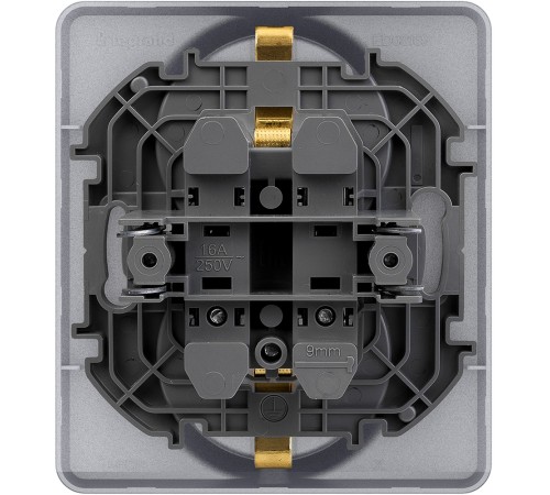 Legrand 673752 Розетка 2 x 2К+З - немецкий стандарт - 16 А - 250 В~ - INSPIRIA - алюминий Legrand 673752 Розетка 2 x 2К+З - немецкий стандарт - 16 А - 250 В~ - INSPIRIA - алюминий
