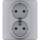 Legrand 673752 Розетка 2 x 2К+З - немецкий стандарт - 16 А - 250 В~ - INSPIRIA - алюминий