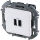 Legrand 673760 Зарядное устройство с двумя USB-разьемами A-C 240В/5В 3000мА - INSPIRIA - белый
