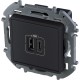 Legrand 673763 Зарядное устройство с двумя USB-разьемами A-C 240В/5В 3000мА - INSPIRIA - антрацит