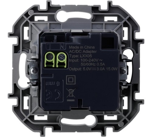Legrand 673763 Зарядное устройство с двумя USB-разьемами A-C 240В/5В 3000мА - INSPIRIA - антрацит Legrand 673763 Зарядное устройство с двумя USB-разьемами A-C 240В/5В 3000мА - INSPIRIA - антрацит