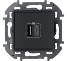 Legrand 673763 Зарядное устройство с двумя USB-разьемами A-C 240В/5В 3000мА - INSPIRIA - антрацит