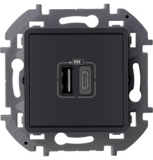 Legrand 673763 Зарядное устройство с двумя USB-разьемами A-C 240В/5В 3000мА - INSPIRIA - антрацит