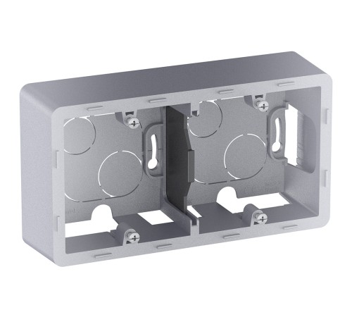 Legrand 673992 Коробка накладного монтажа - 2 поста - INSPIRIA - алюминий Legrand 673992 Коробка накладного монтажа - 2 поста - INSPIRIA - алюминий