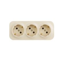 Quteo розеточный блок с предварительным подключением 3 x 2К+З с защитными шторками - 16 A - 250 В IP 20 - Слоновая кость 782268 Legrand