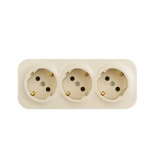 Quteo розеточный блок с предварительным подключением 3 x 2К+З с защитными шторками - 16 A - 250 В IP 20 - Слоновая кость 782268 Legrand