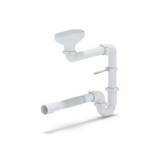 Сифон для мойки АНИ 1 1/2'X40 прямоточный смещенный с разрывом струи с гибкой трубой 40x40/50
