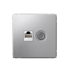 ARTGALLERY розетка двойная ТВ + компьютерная RJ45, кат. 5Е, алюминий