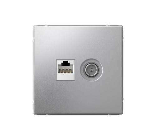 ARTGALLERY розетка двойная ТВ + компьютерная RJ45, кат. 5Е, алюминий