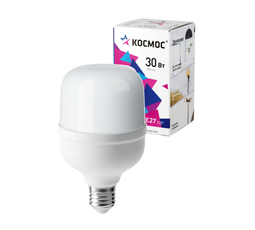 Лампа светодиодная LED 30Вт 220В Е27 D80х135 4500К белый 2650 лм