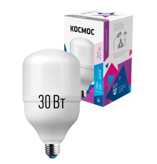 Лампа светодиодная LED 30Вт 220В Е27 D80х135 6500К дневной 2650 лм