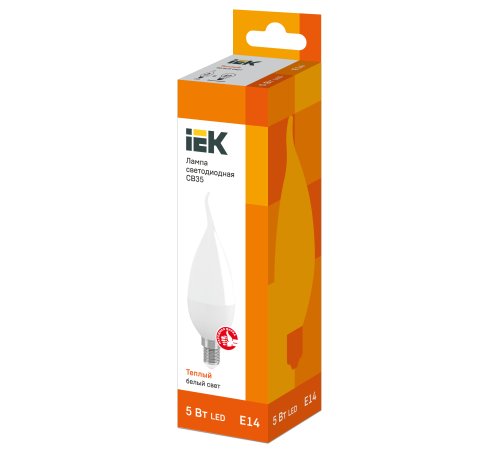 Iek LLE-CB35-5-230-30-E14 Лампа светодиодная ECO CB35 свеча на ветру 5Вт 230В 3000К E14 IEK Iek LLE-CB35-5-230-30-E14 Лампа светодиодная ECO CB35 свеча на ветру 5Вт 230В 3000К E14 IEK