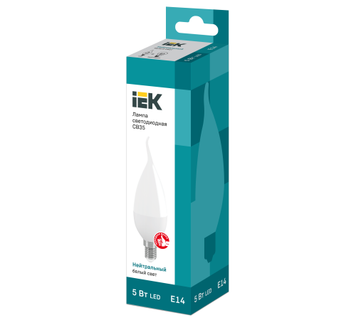 Iek LLE-CB35-5-230-40-E14 Лампа светодиодная ECO CB35 свеча на ветру 5Вт 230В 4000К E14 IEK Iek LLE-CB35-5-230-40-E14 Лампа светодиодная ECO CB35 свеча на ветру 5Вт 230В 4000К E14 IEK