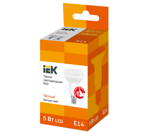 Iek LLE-R50-5-230-30-E14 Лампа светодиодная ECO R50 рефлектор 5Вт 230В 3000К E14 IEK Iek LLE-R50-5-230-30-E14 Лампа светодиодная ECO R50 рефлектор 5Вт 230В 3000К E14 IEK