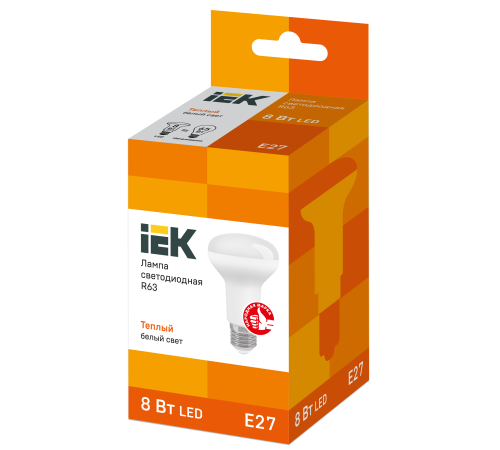 Iek LLE-R63-8-230-30-E27 Лампа светодиодная ECO R63 рефлектор 8Вт 230В 3000К E27 IEK Iek LLE-R63-8-230-30-E27 Лампа светодиодная ECO R63 рефлектор 8Вт 230В 3000К E27 IEK