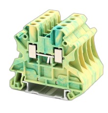 Клемма заземления, винтовой зажим, 2 точки подключения, 10 кв.мм DKC TUR-10-PE