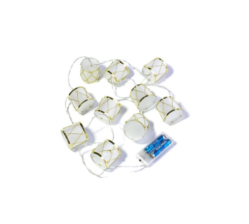 Гирлянда-Барабаны пластик 5х4cм 10LED