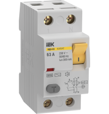 УЗО KARAT ВД3-63 2P 63А 300мА 6кА тип AC IEK IEK MDV20-2-063-300