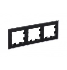 Systeme electric ATN331003 Рамка трехпостовая ATLASDESIGN NATURE, МАТОВОЕ СТЕКЛО ЧЕРНЫЙ