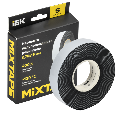 Изолента полупроводящая резиновая 0.76х19мм (рул.5м) 13 MIXTAPE 7 IEK MT7-IZ33-C076-19-05