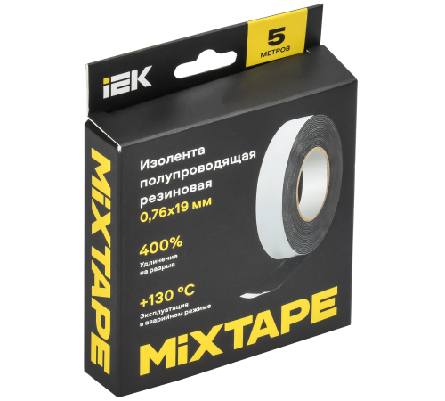 Изолента полупроводящая резиновая 0.76х19мм (рул.5м) 13 MIXTAPE 7 IEK MT7-IZ33-C076-19-05