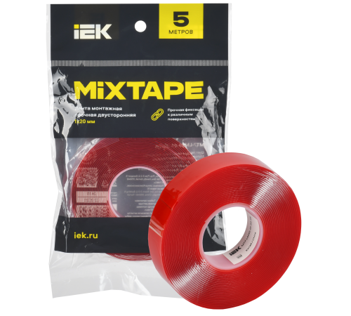 MIXTAPE PRO Лента монтажная прочная двусторонняя 1х20мм 5м IEK