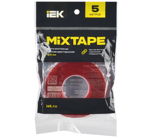 MIXTAPE PRO Лента монтажная прочная двусторонняя 1х20мм 5м IEK