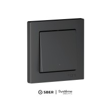 ATLASDESIGN SMART 1-кл. ВЫКЛЮЧАТЕЛЬ с подсв., Zigbee, сх.1, L+N, 10А, мех., КАРБОН