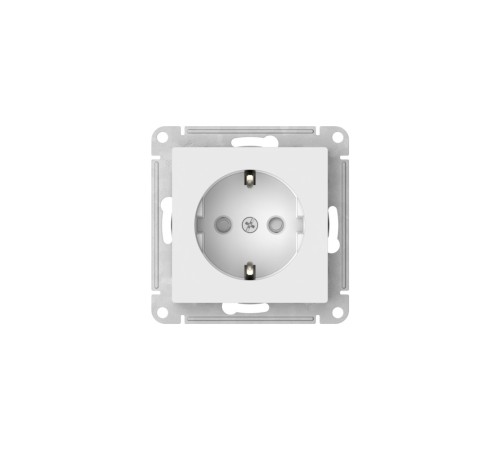 ATLASDESIGN РОЗЕТКА с заземлением со шторками, 16А, быстрозажимные клеммы, БЕЛЫЙ