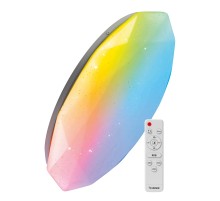 Светильник светодиодный ДБО-75 настенно-потолочный управляемый DIAMOND-RGB 230В 3000-6500K 6000Лм 502x83мм с RGB подсветкой