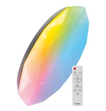 Светильник светодиодный ДБО-75 настенно-потолочный управляемый DIAMOND-RGB 230В 3000-6500K 6000Лм 502x83мм с RGB подсветкой