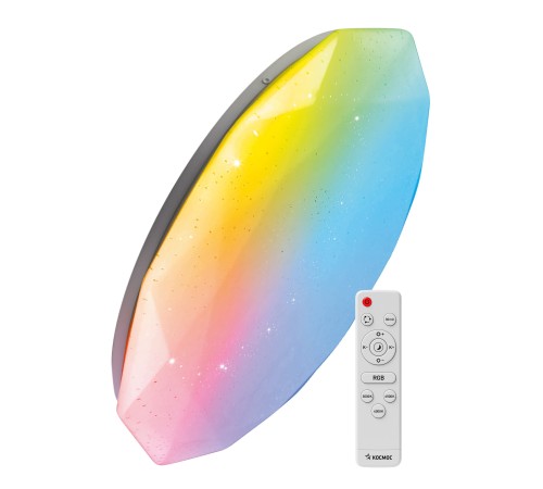 Светильник светодиодный ДБО-75 настенно-потолочный управляемый DIAMOND-RGB 230В 3000-6500K 6000Лм 502x83мм с RGB подсветкой