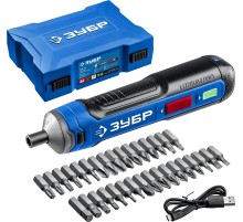 Отвертка аккум. Зубр PSD-4S аккум. патрон:шестигранник 6.35 мм (1/4) (кейс в комплекте)