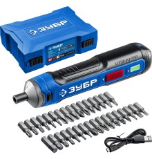 Отвертка аккум. Зубр PSD-4S аккум. патрон:шестигранник 6.35 мм (1/4) (кейс в комплекте)