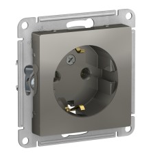 Systeme electric ATN000943 ATLASDESIGN РОЗЕТКА с заземлением, 16А, механизм, СТАЛЬ