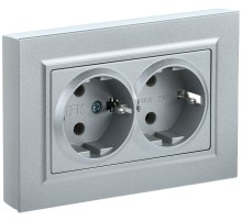 IEK BR-R24-16-K46-F BRITE Роз. 2-я с з/к/ш 16А в сб. РСш12-3-БрС сталь