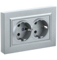 IEK BR-R24-16-K46-F BRITE Роз. 2-я с з/к/ш 16А в сб. РСш12-3-БрС сталь