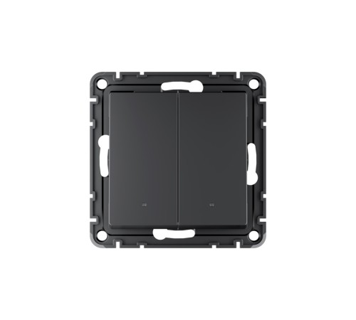 ATLASDESIGN SMART 2-кл. ВЫКЛЮЧАТЕЛЬ с подсв., Zigbee, сх.5, L+N, 10А, мех., КАРБОН