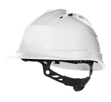 Каска защитная QUARTZ UP IV белого цвета с храповым механизмом с вентиляцией