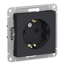 Systeme electric ATN001045 ATLASDESIGN РОЗЕТКА с заземлением со шторками, 16А, механизм, КАРБОН