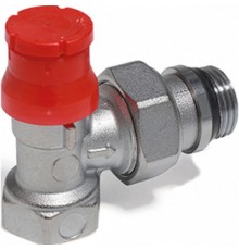 Угловой термостатический клапан 1/2'с предварительной настройкой , хромированный, отвод с герметичной прокладкой.