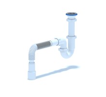 Сифон для мойки АНИ 1 1/2'X40 прямоточный c гибкой трубой 40х40/50