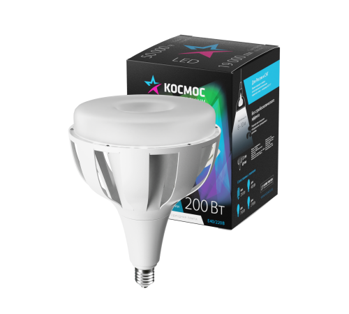Лампа светодиодная LED 200Вт 220В E40 D192х247 4500К белый 19000 лм КОСМОС