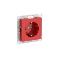 ATLASDESIGN РОЗЕТКА с заземлением со шторками, 16А, быстрозажимные клеммы, КРАСНЫЙ