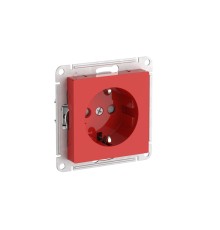 ATLASDESIGN РОЗЕТКА с заземлением со шторками, 16А, быстрозажимные клеммы, КРАСНЫЙ