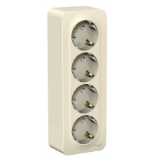 Systeme electric BLNRA011412 BLANCA О/У РОЗЕТКА 4-я с заземл. со шторк. ИЗОЛ.ПЛ.,16А, 250В, МОЛОЧНЫЙ