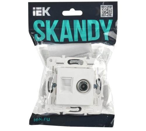 SKANDY Розетка двойная TV+RJ45 кат.5E SK-A14W арктический белый IEK