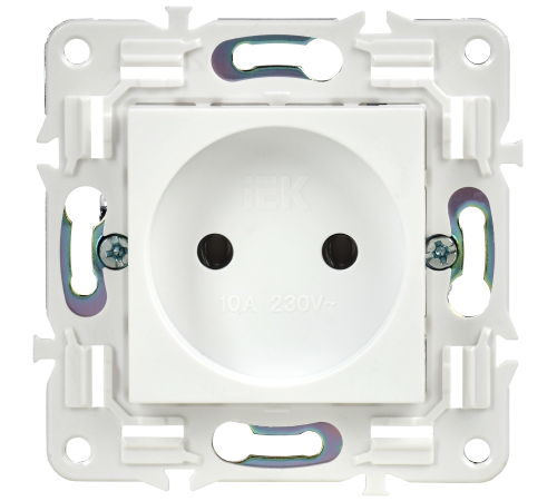 SKANDY Розетка без заземления без защитных шторок 10А SK-R02W арктический белый IEK