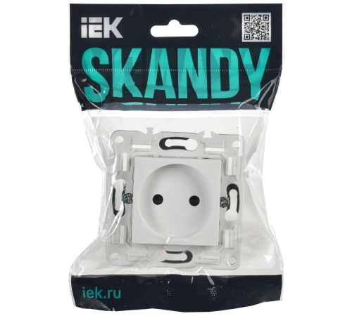 SKANDY Розетка без заземления без защитных шторок 10А SK-R02W арктический белый IEK