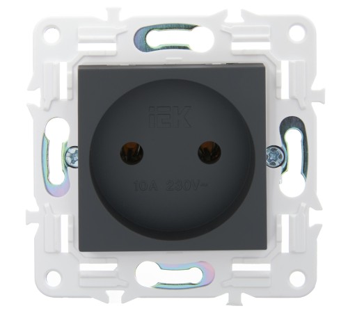 SKANDY Розетка без заземления без защитных шторок 10А SK-R02G графит IEK